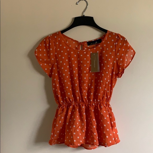 Blue Rain Tops - ‼️NWT! Blue rain Polka dot shirt!‼️